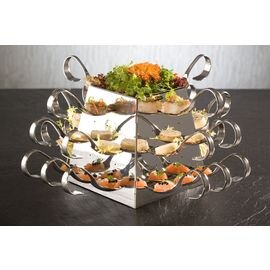 Buffet-Pyramide SMALL Edelstahl | 24 Schlitze|18 Löcher | 170 mm  x 170 mm  H 170 mm Produktbild