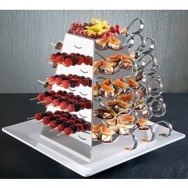 Buffet-Pyramide MEDIUM Edelstahl Kunststoff | 48 Schlitze | 64 Löcher | 370 mm  x 370 mm  H 330 mm Produktbild