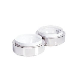 Bowl Box L Basis | Schale | Deckel Kunststoff Edelstahl weiß mit Haube Ø 265 mm  H 60 mm Produktbild