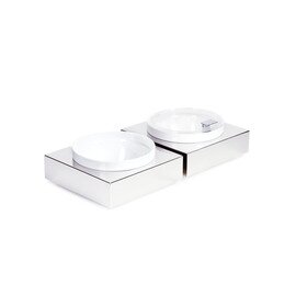 Bowl Box L Basis | Schale Kunststoff Edelstahl weiß quadratisch Produktbild