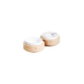 Bowl Box S Basis | Schale | Deckel Kunststoff Holz weiß ahornfarben mit Haube Ø 174 mm  H 60 mm Produktbild 0 L