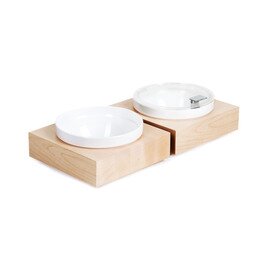 Bowl Box L Basis | Schale Kunststoff Holz weiß ahornfarben quadratisch Produktbild