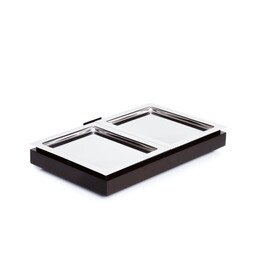 Kühlplatte Set 3 Basis | 2 Tabletts | 1 Akku Edelstahl Holz wengefarben  L 530 mm  B 325 mm  H 85 mm Produktbild 0 L