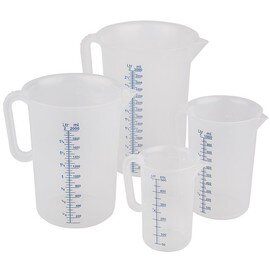 Messbecher Polypropylen Skala geprägt Skalierung bis 1000 ml  Ø 120 mm  H 170 mm Produktbild