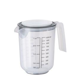 Rührbecher 1 ltr mit Deckel | Spritzschutz | PP transparent Produktbild