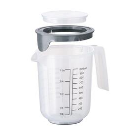 Rührbecher 1 ltr mit Deckel | Spritzschutz | PP transparent Produktbild 1 S
