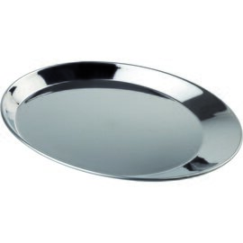 Serviertablett KAFFEEHAUS Edelstahl glänzend | oval 255 mm  x 195 mm Produktbild