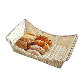 RESTPOSTEN | Buffetkorb rechteckig, mit Griffen, Rattan, verchromtes Drahtgestell, stabile Ausführung, stapelbar, ca. 51 x 33 x H 16 cm Produktbild