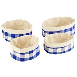 Brottasche Baumwolle blau naturfarben  Ø 170 mm  H 80 mm Produktbild