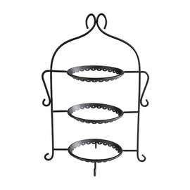 RESTPOSTEN | Serviergestell Edelstahl schwarz | 3 Ablageflächen | passend für 3 Teller Ø 17,5 cm | 225 mm  x 160 mm  H 320 mm Produktbild