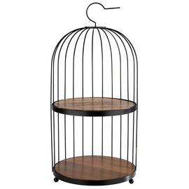 Buffetgestell BIRDCAGE Akazienholz schwarz braun Ø 260 mm H 540 mm Produktbild