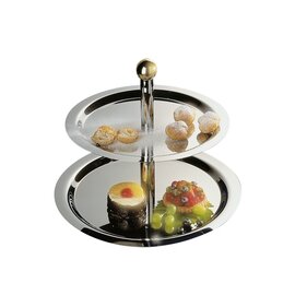 Etagère FINESSE Edelstahl | 2 Ablageflächen  Ø 320 mm  Ø 380 mm  H 300 mm Produktbild