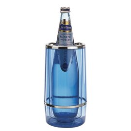 Flaschenkühler Kunststoff Chrom transparent doppelwandig H 210 mm