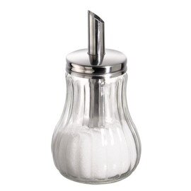 Zuckerdosierer 250 ml Glas Edelstahl  Ø 80 mm  H 150 mm Produktbild