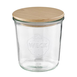 Weck-Glas mit Holzdeckel 2er-Set 0,58 ltr Ø 110 mm H 110 mm Produktbild