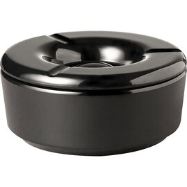 Wind-Aschenbecher CASUAL mit Windschutzdeckel Kunststoff schwarz  Ø 115 mm  H 50 mm Produktbild