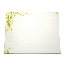 GN Tablett "Asia Line", GN 1/2, 32,5 x 26,5 cm, Höhe 2,8 cm, weiß mit Dekor grün Produktbild