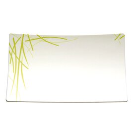GN Tablett "Asia Line", GN 1/4, 26,5 x 16,2 cm, Höhe 2,8 cm, weiß mit Dekor grün Produktbild