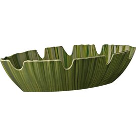 Palmblattschale NATURAL COLLECTION 1800 ml Melamin grün mit Relief 400 mm  x 185 mm  H 100 mm Produktbild