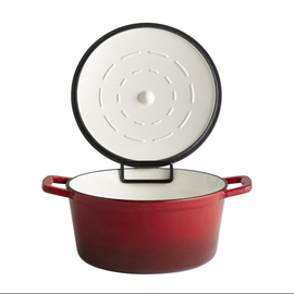 Kochtopf mit Deckel 5 STARS Gusseisen rot 4 ltr Produktbild 1 S