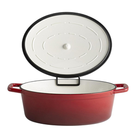 Bräter mit Deckel 5 STARS Gusseisen rot oval 5 ltr Produktbild 1 S