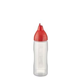 Quetschflasche 350 ml NON DRIP transparent rot Ø 55 mm H 210 mm Produktbild