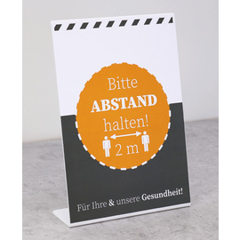 Hinweisschild Aufsteller • Abstand halten 210 mm x 70 mm H 300 mm Produktbild