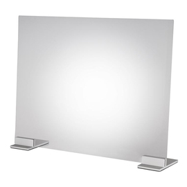 Hygieneschutzwand Acryl silber (Fuß) | Scheibengröße 750 x 570 mm L 750 | 570 mm x 165 mm H 750 | 570 mm Produktbild 1 S