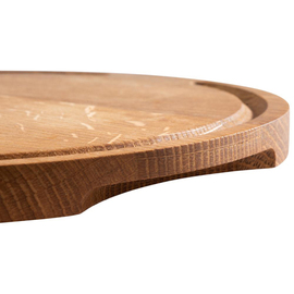 Servierbrett PIZZA Ø 340 mm | Eichenholz geölt mit Saftrille | 2 Griffmulden Produktbild 1 S