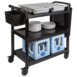 Servierwagen | Transportwagen READY schwarz | 3 Borde | 1080 mm x 500 mm H 960 mm Produktbild 2 S