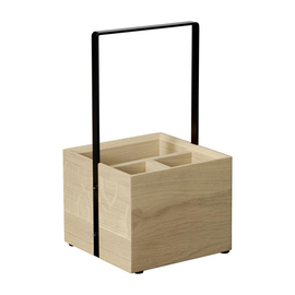 Table Caddy VALO | 3 Fächer | Eichenholz mit Metallgriff Produktbild