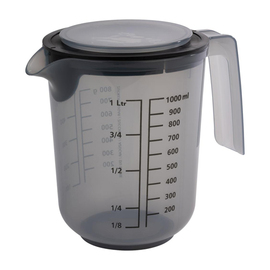 Rührbecher 1 ltr mit Deckel | Spritzschutz | PP grau Produktbild