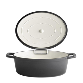 Bräter mit Deckel 5 STARS Gusseisen oval 5 ltr Produktbild 1 S