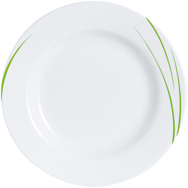 RESTPOSTEN | Teller flach TORONTO EDEN | Hartglas grün weiß | Strichdekor  Ø 240 mm Produktbild