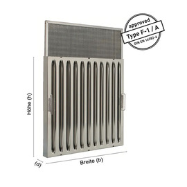 Flammschutzfilter FF-4G35A | Typ F-1 / A | 250 mm x 500 mm x 35 mm Produktbild