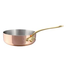 Stiel-Sauteuse 3 ltr Edelstahl Kupfer 1,5 mm  Ø 240 mm  H 70 mm  | Messingstiel Produktbild