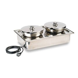 Chafing Dish abnehmbarer Deckel mit 2 Töpfen 230 Volt 700 Watt  L 545 mm  H 220 mm Produktbild