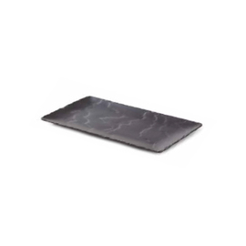 Servierplatte | Teller BASALT | Porzellan | schwarz | rechteckig 220 mm x 140 mm Produktbild