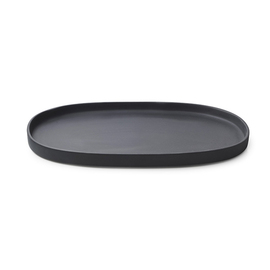 Servierplatte | Teller Caractère | Porzellan | schwarz | oval 355 mm x 218 mm H 25 mm Produktbild