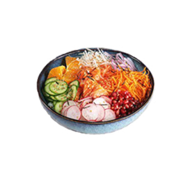 Bowl AZUR | Steingut | blau mit Dekor | 1200 ml Ø 220 mm Produktbild