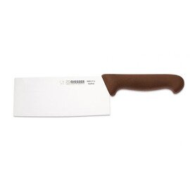 Hackmesser gerade Klinge chinesische Form glatter Schliff | braun | Klingenlänge 17 cm  L 31 cm Produktbild