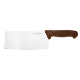 Hackmesser gerade Klinge chinesische Form glatter Schliff | braun | Klingenlänge 19 cm  L 33 cm Produktbild