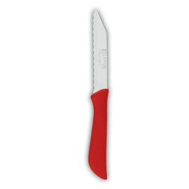 Brötchenmesser gerade Klinge Wellenschliff | rot | Klingenlänge 8 cm  L 18 cm Produktbild