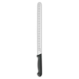 Lachsmesser schmal gerade Klinge flexibel Kullenschliff | schwarz | Klingenlänge 31 cm  L 42,5 cm Produktbild