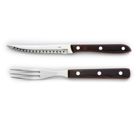 Steakbesteck Rustikal mit Holzgriff Produktbild