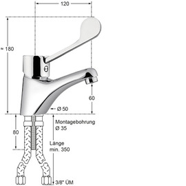 Waschtischbatterie juna | Hebel breit | chromfarben Produktbild 1 S