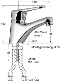 Waschtischbatterie juna Hebelmischer Produktbild 1 S