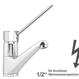 Waschtischbatterie zena | für drucklose Speicher | Hebel rund lang Produktbild