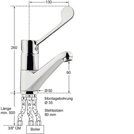 Waschtischbatterie Lena | für drucklose Speicher Produktbild 1 S