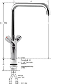 Säulenbatterie profi 3/4" H 470 mm | Zweigriffmischer Ausladung 300 mm Produktbild 1 S